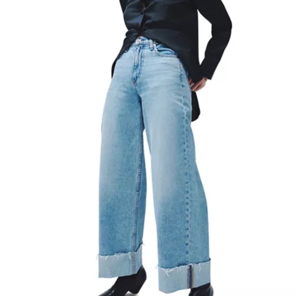 rag & bone Light Blue Wide Leg Jeans